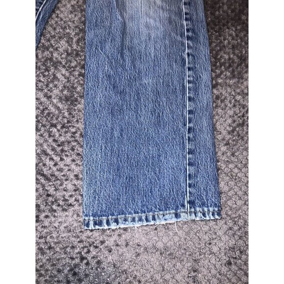 LEVIS 501 Button Fly Jeans Distressed L5155 S37303 STRAIGHT CUT W40 L27 - Picture 3 of 12